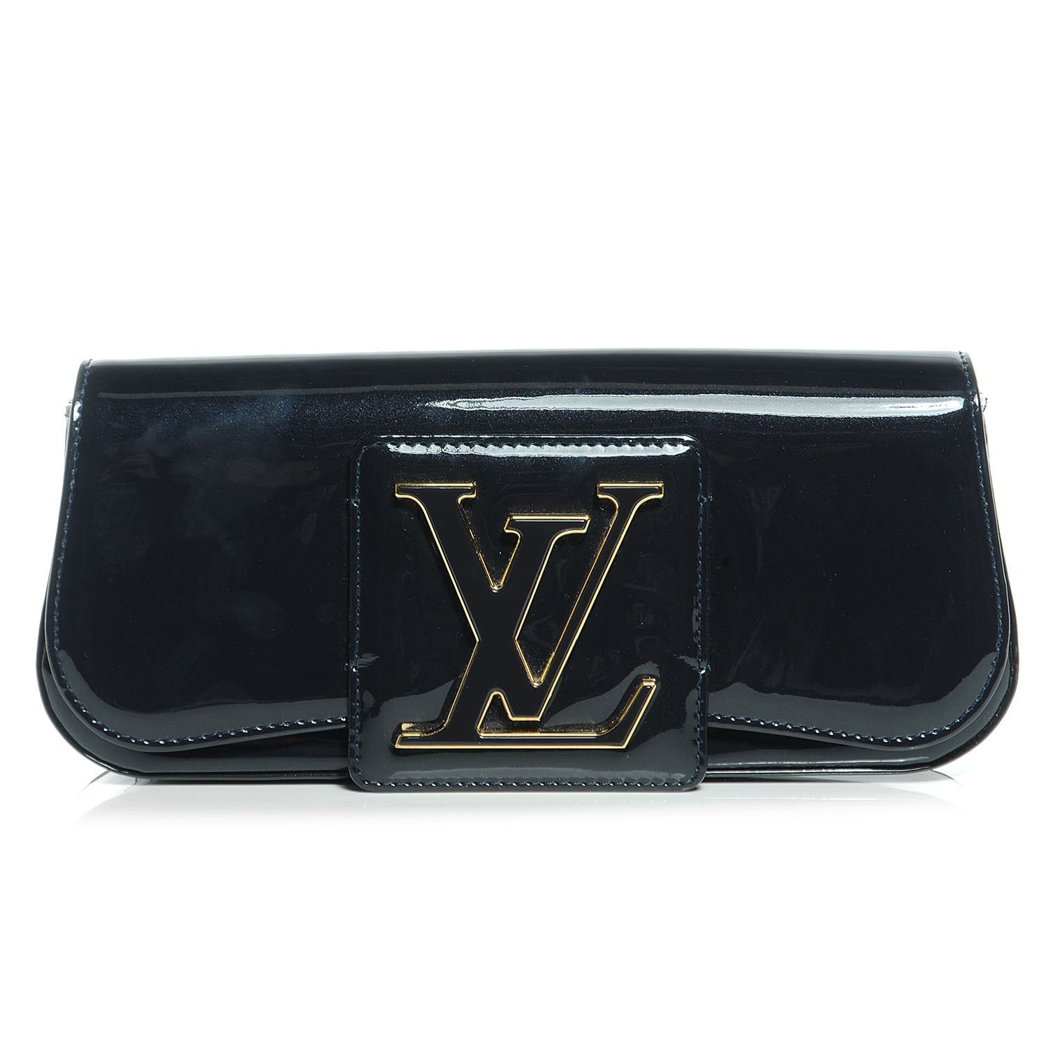 Louis Vuitton Patent Sobe Clutch Blue Nuit 1 of 7