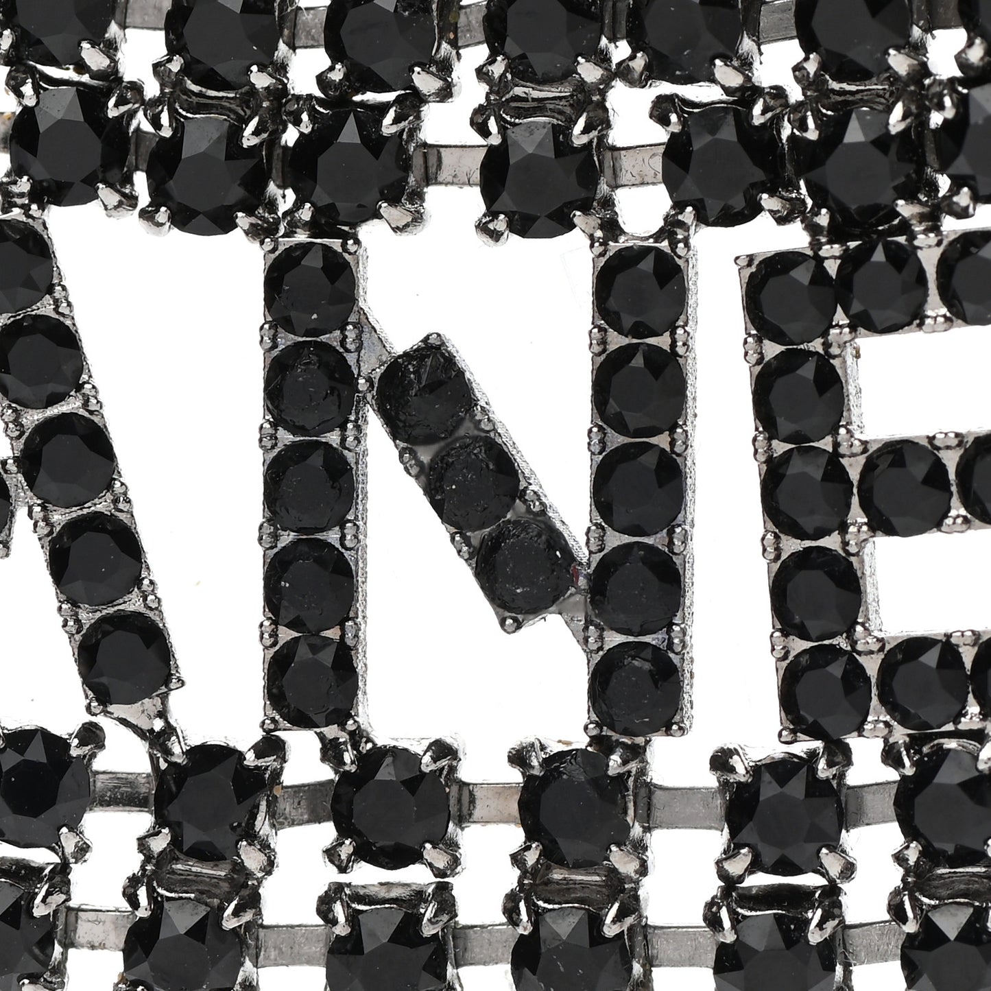 Crystal CC Logo Choker Necklace Silver Black