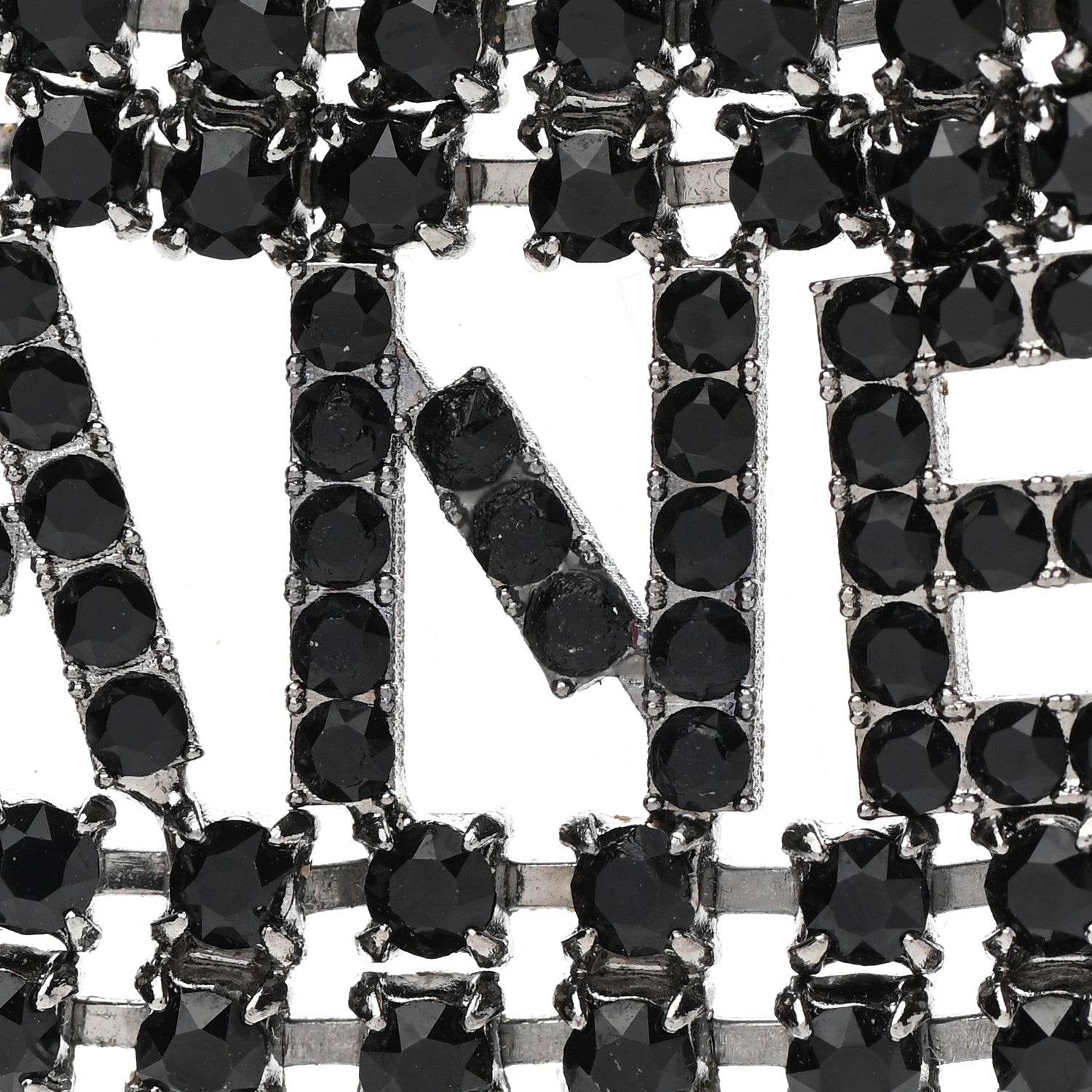 Chanel Crystal CC Logo Choker Necklace Silver Black 5 of 7