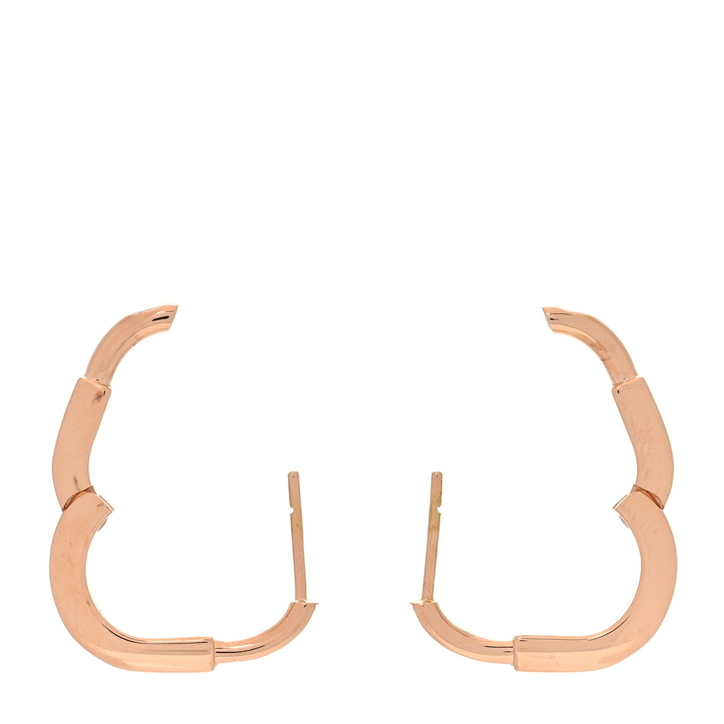 18K Rose Gold Pink Sapphire Small Lock Earrings