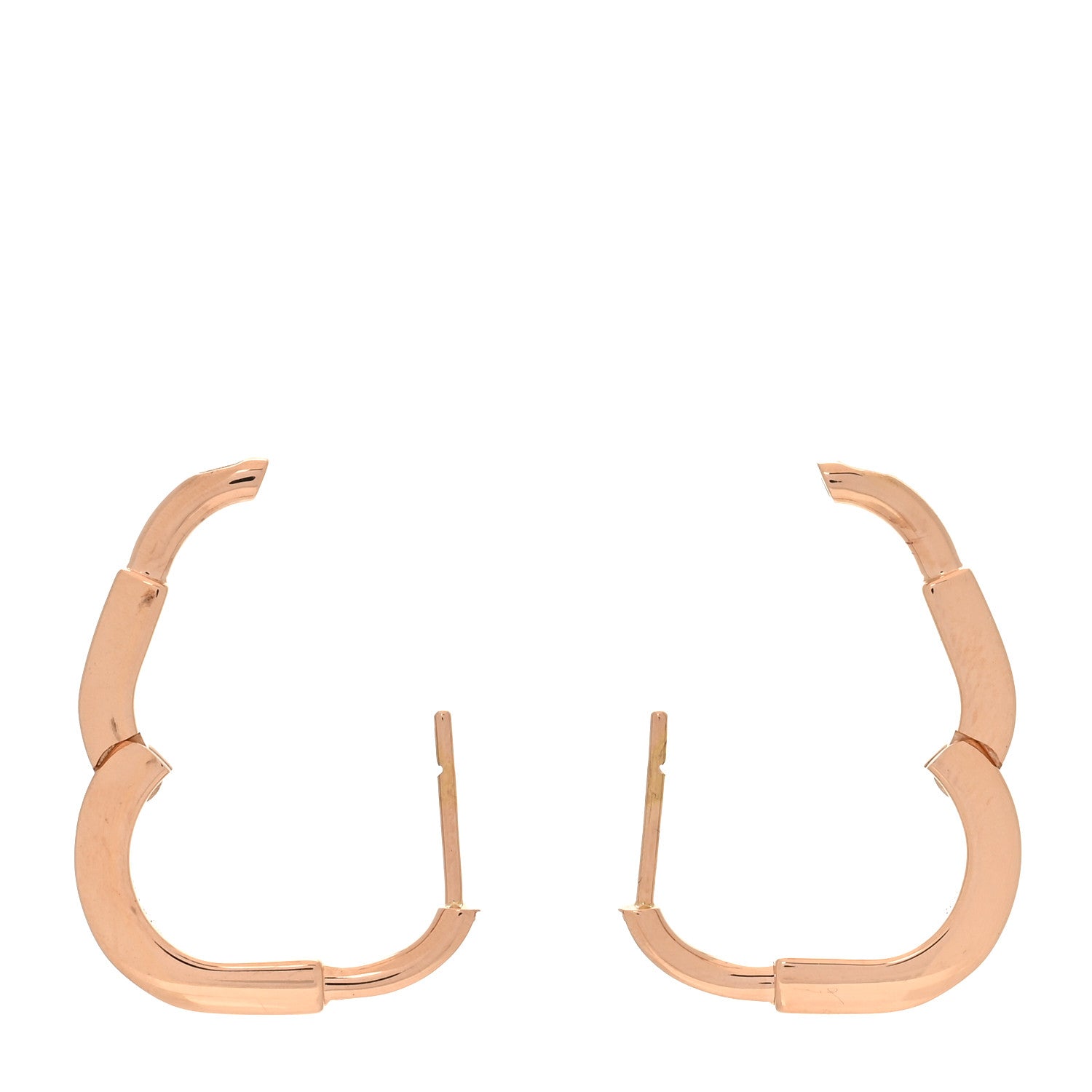 Tiffany 18K Rose Gold Pink Sapphire Small Lock Earrings 3 of 5