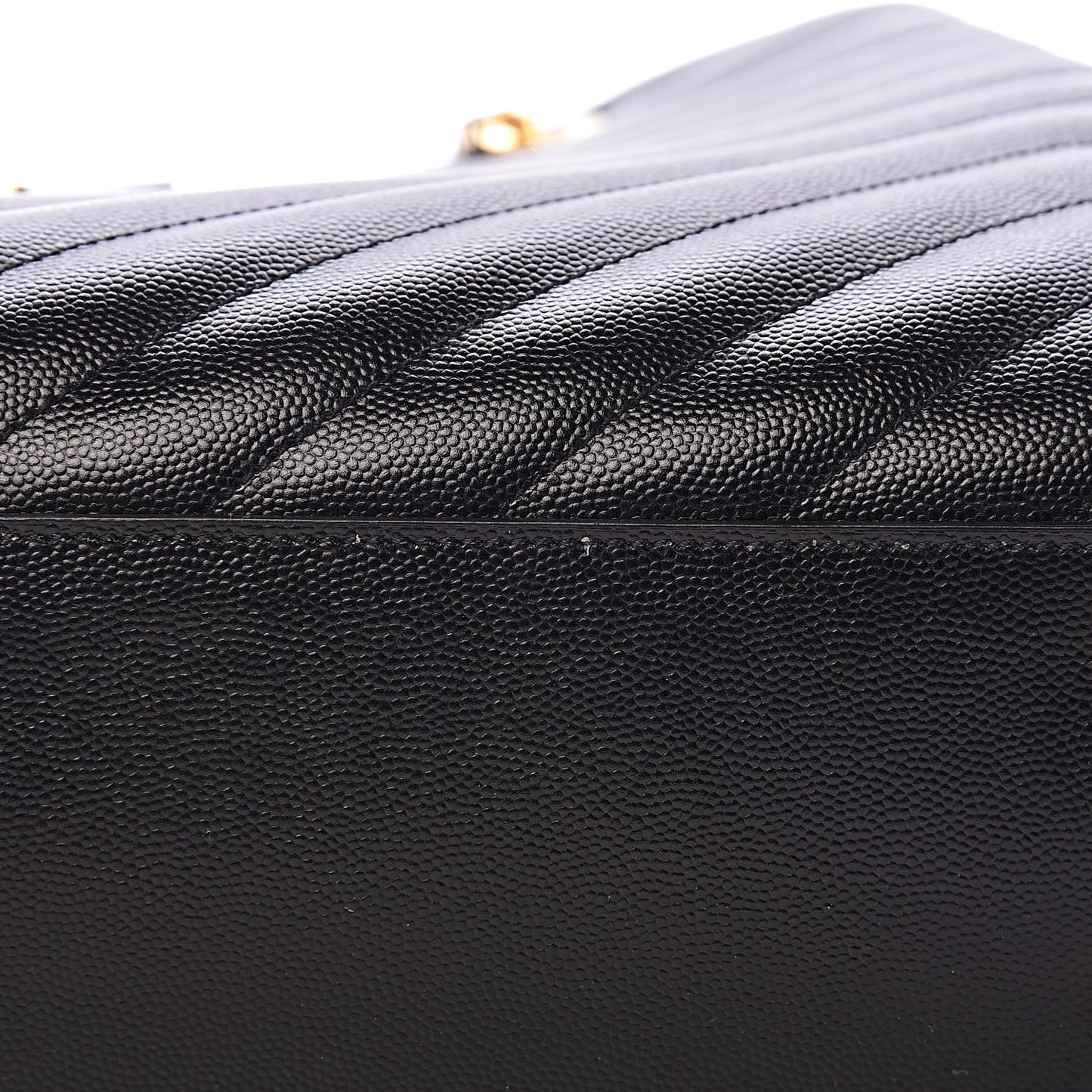 Grain De Poudre Matelasse Chevron Monogram Shopping Bag Black