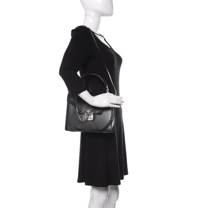 Alexander McQueen Calfskin Chain Flower Satchel Black 2 of 10