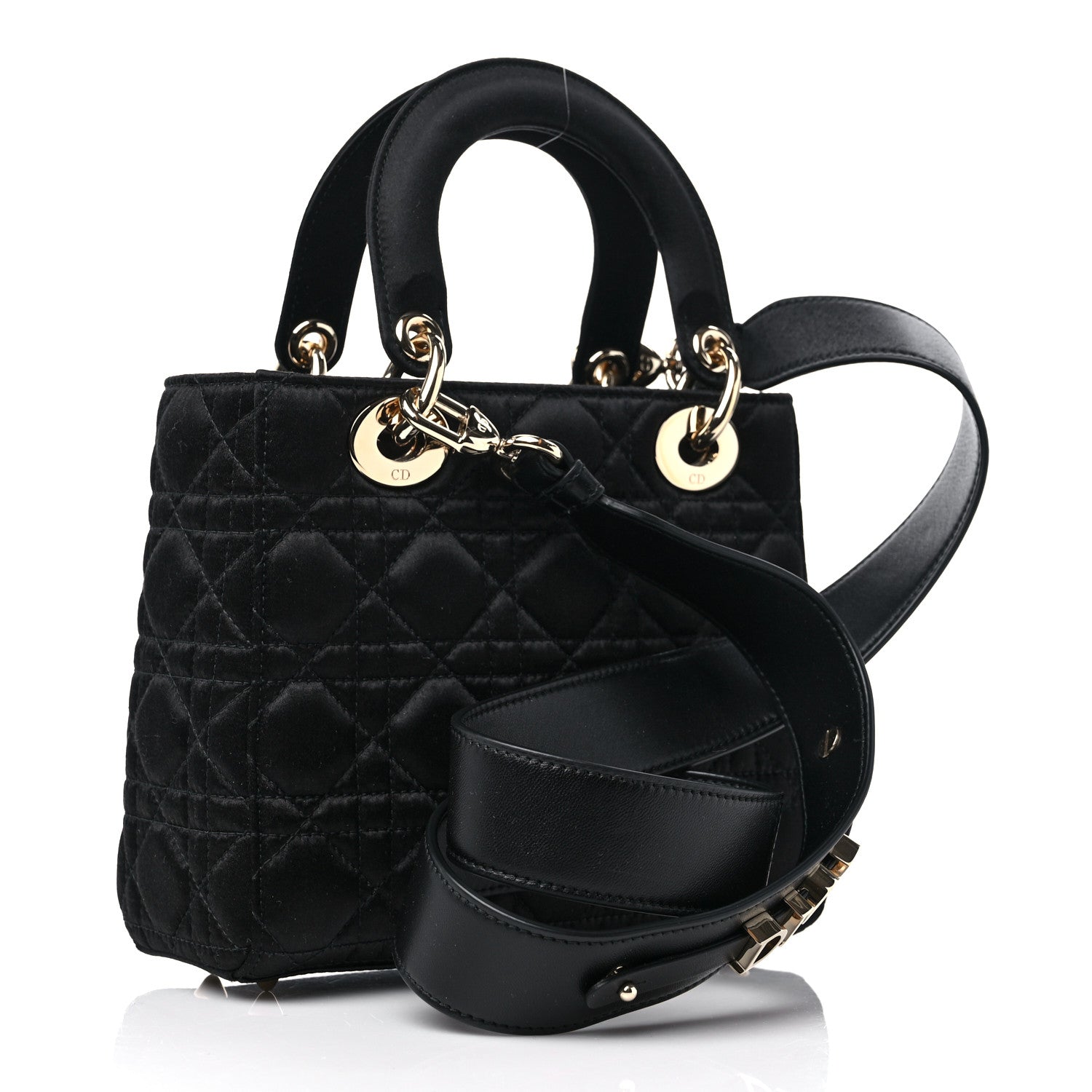 Christian Dior Satin Swarovski Crystal Cannage My ABC Lady Dior Black 3 of 8
