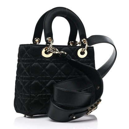 Christian Dior Satin Swarovski Crystal Cannage My ABC Lady Dior Black 3 of 8
