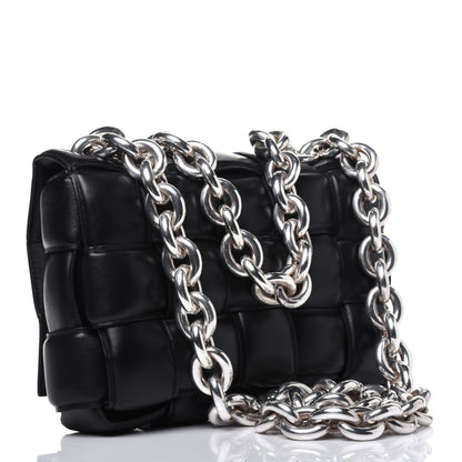 Bottega Veneta Lambskin Maxi Intreccio Padded Chain Cassette Crossbody Bag Black 4 of 14