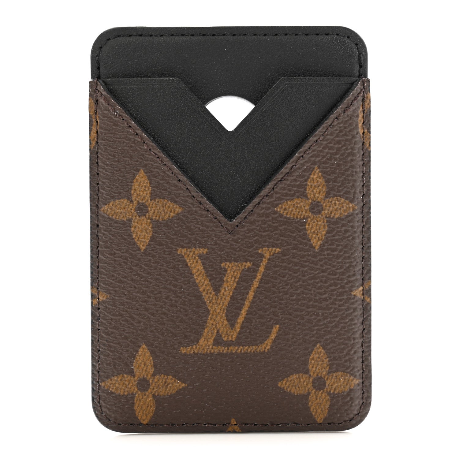 Louis Vuitton Monogram Macassar Porte-Cartes Magnet Noir 1 of 9