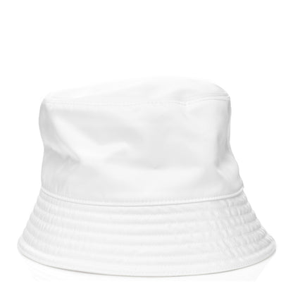 Prada Re-Nylon Metal Triangle Logo Mens Bucket Hat L White 3 of 8