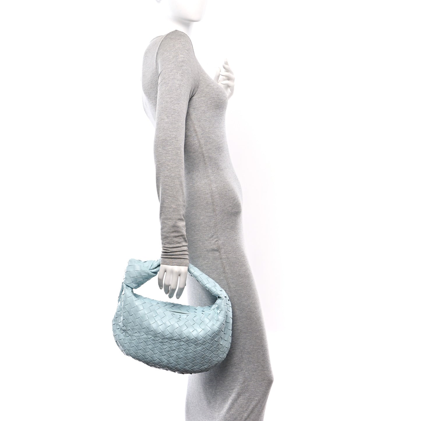 Nappa Intrecciato Teen Jodie Hobo Teal Washed