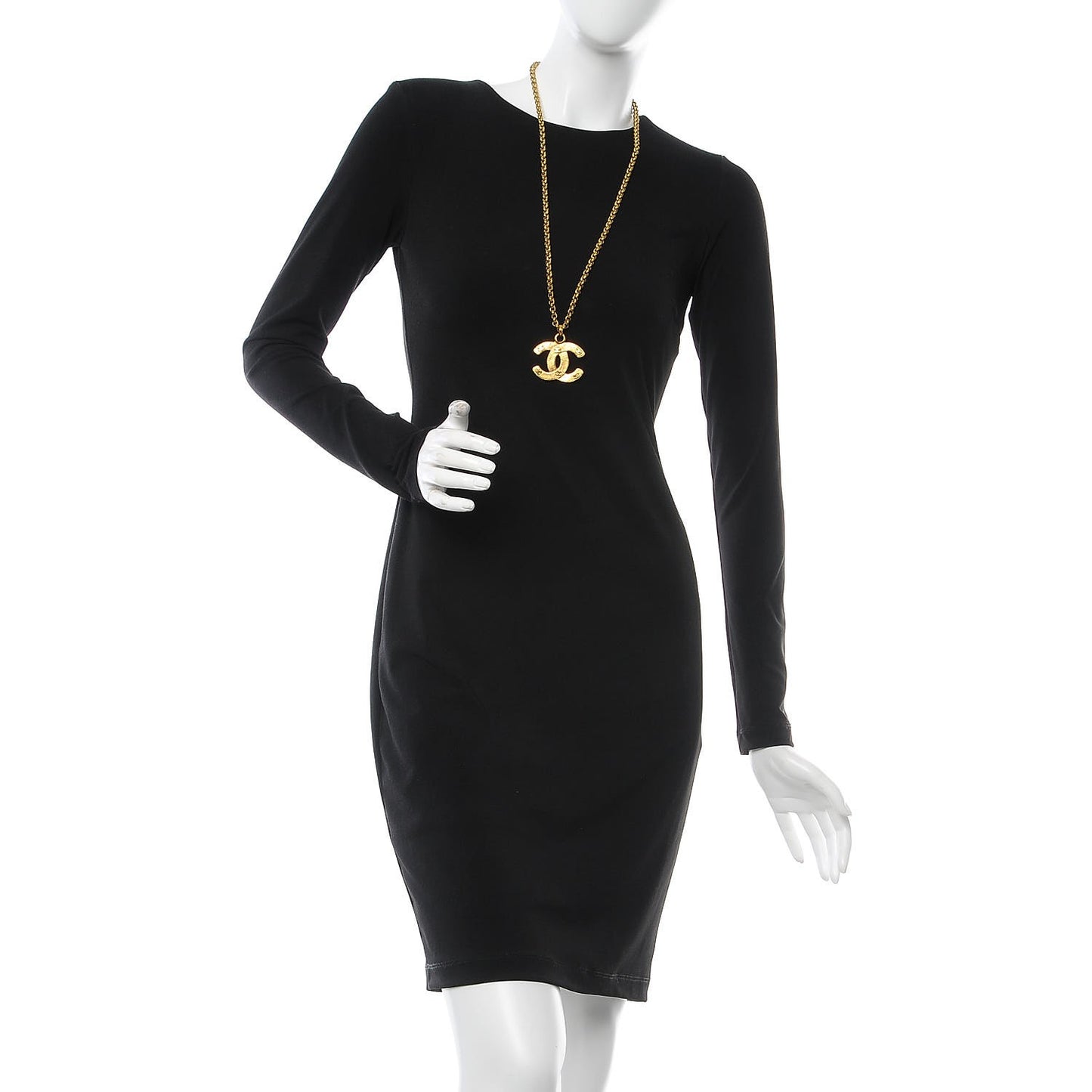 Large CC Pendant Necklace Gold