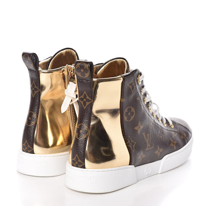 Louis Vuitton Patent Monogram Stellar Sneaker Boots 39 Gold 4 of 9