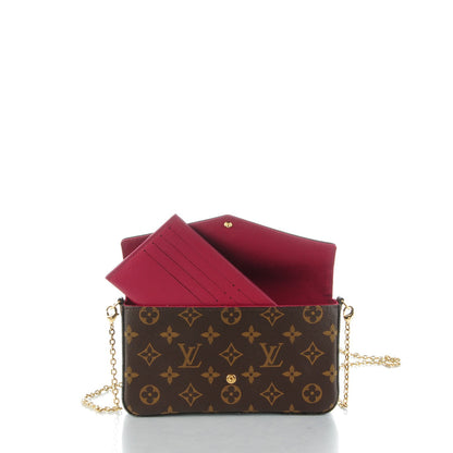 Louis Vuitton Monogram Pochette Felicie Chain Wallet Fuchsia 5 of 8