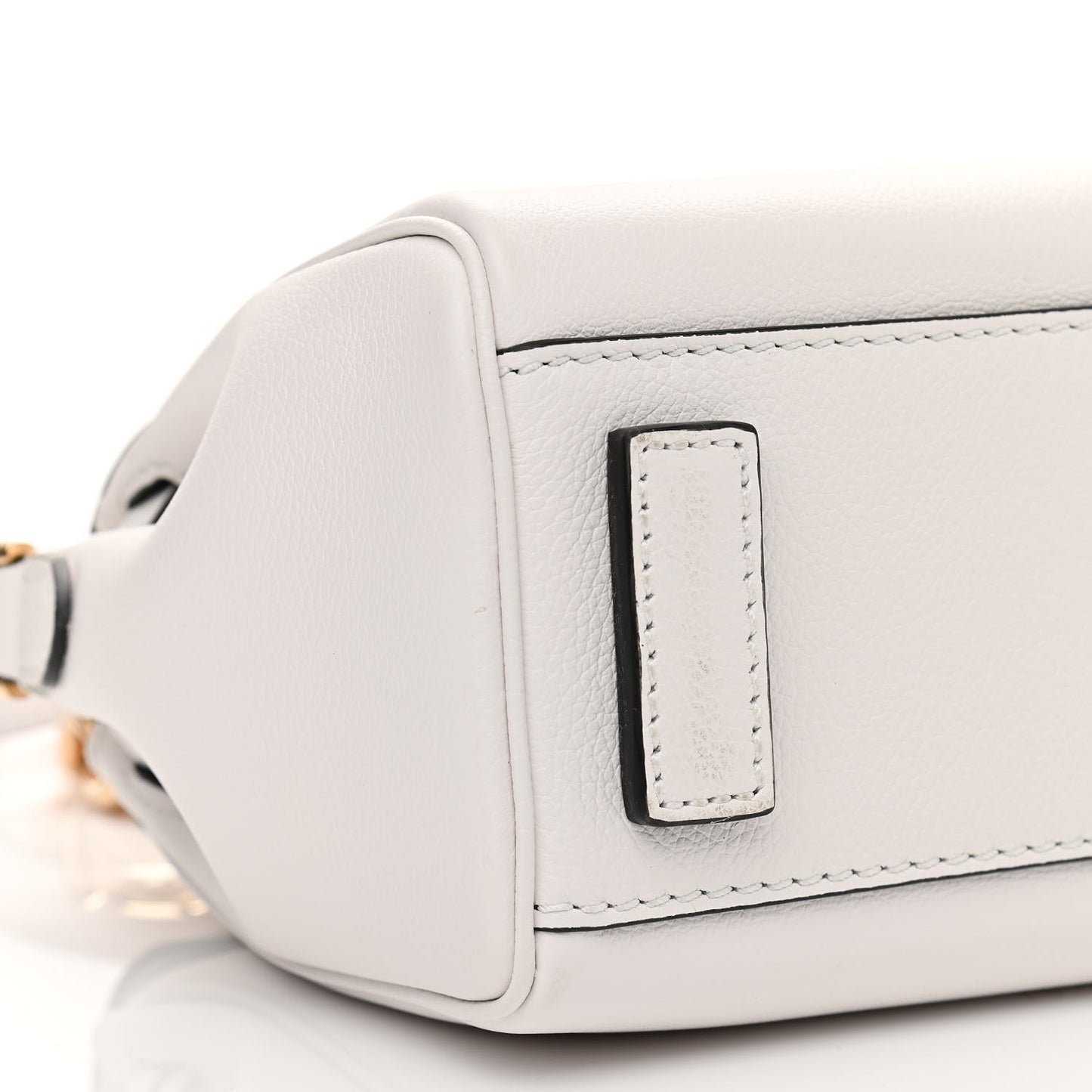 Grained Calfskin Small La Medusa Top Handle Bag Optical White