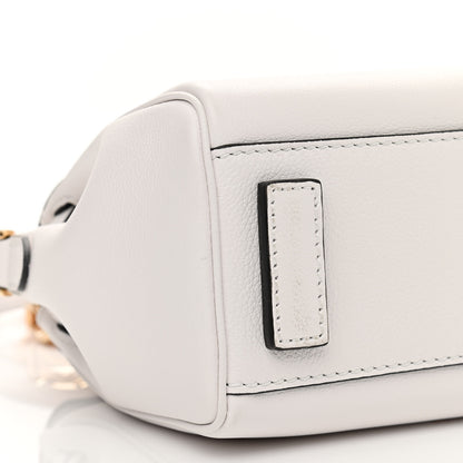 Versace Grained Calfskin Small La Medusa Top Handle Bag Optical White 9 of 10