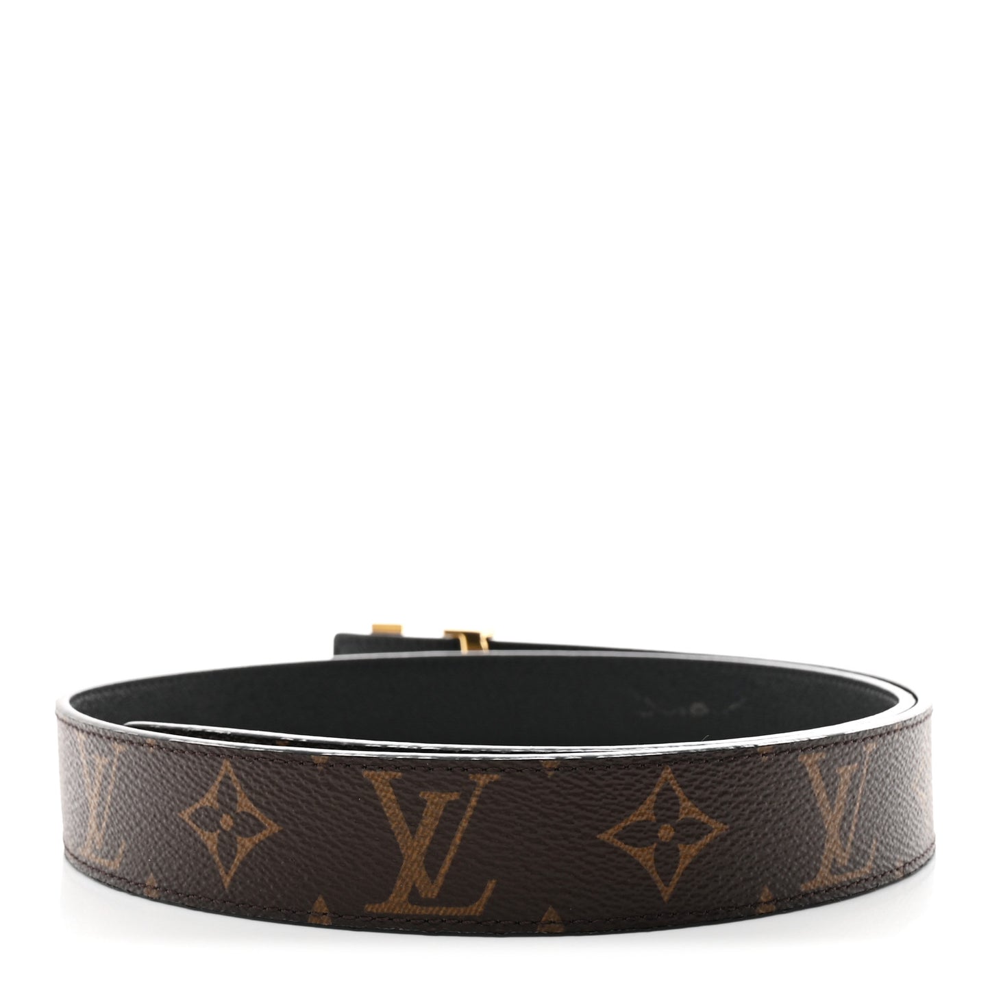 Calfskin Monogram LV Initiales Reversible Belt 80 32 Black