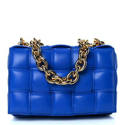 Bottega Veneta Lambskin Maxi Intreccio Padded Chain Cassette Crossbody Bag Cobalt 1 of 8