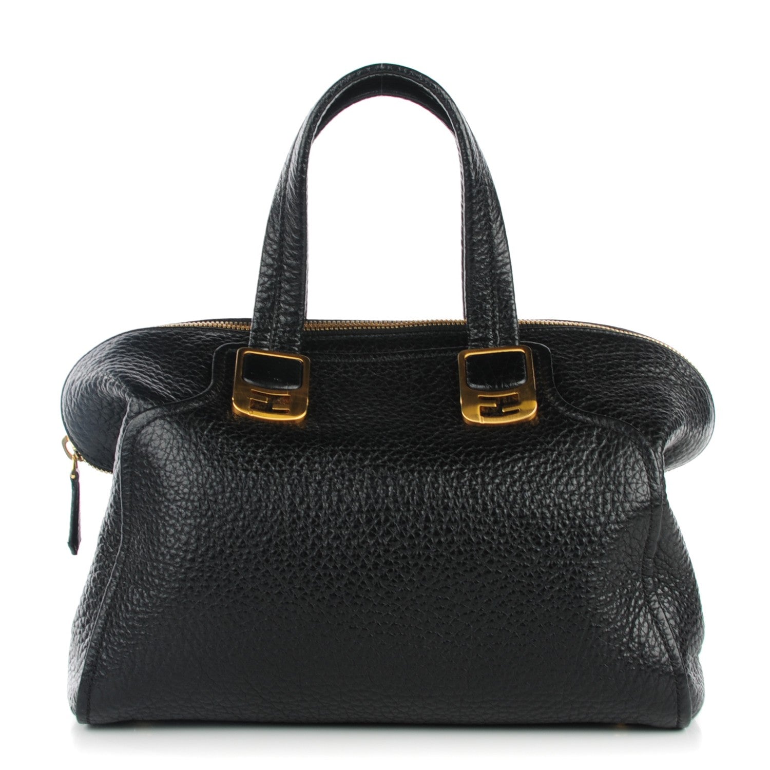 Fendi Pebbled Calfskin Small Chameleon Tote Black 1 of 7
