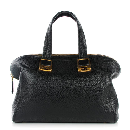 Fendi Pebbled Calfskin Small Chameleon Tote Black 1 of 7