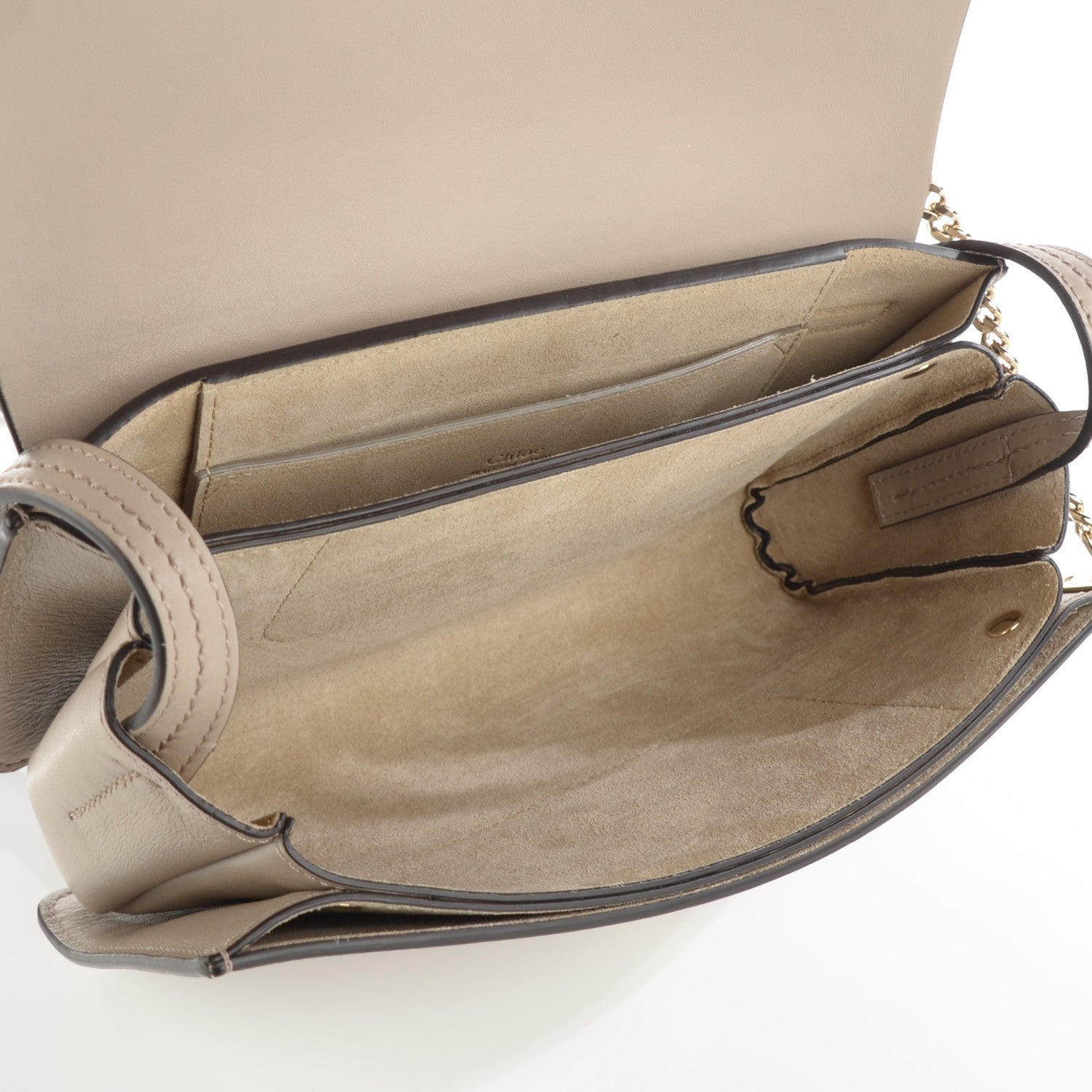 Chloe Suede Calfskin Small Faye Shoulder Bag Motty Grey 5 of 8