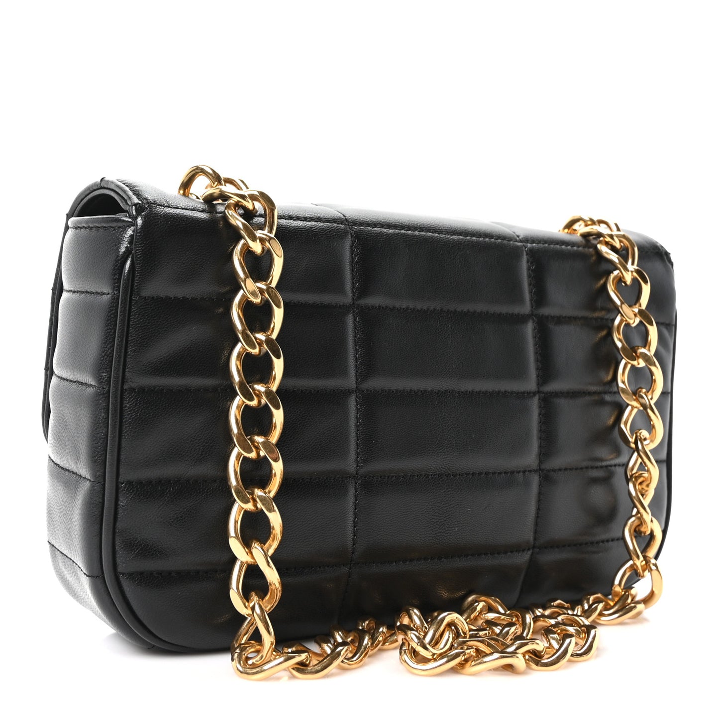 Goatskin Matelasse Chain Shoulder Bag Black