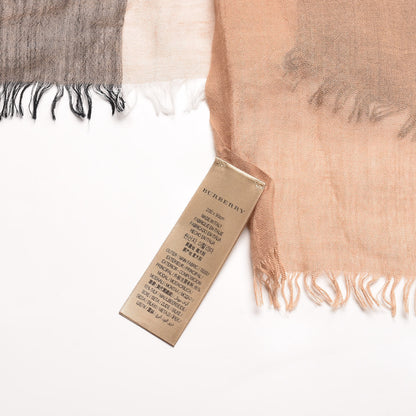 Burberry Modal Silk Mega Check Lightweight Scarf Camel 5 of 5