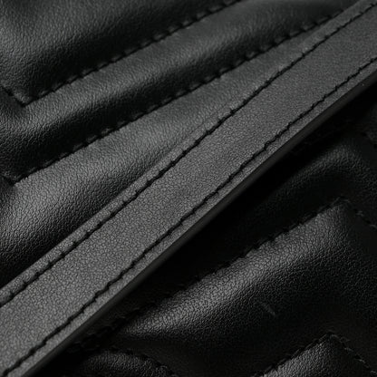 Gucci Calfskin Matelasse Medium GG Marmont Shoulder Bag Black 12 of 12
