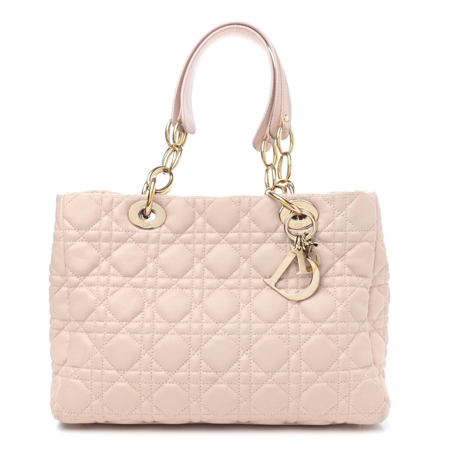 Lambskin Cannage Small Dior Soft Shopping Tote Light Pink