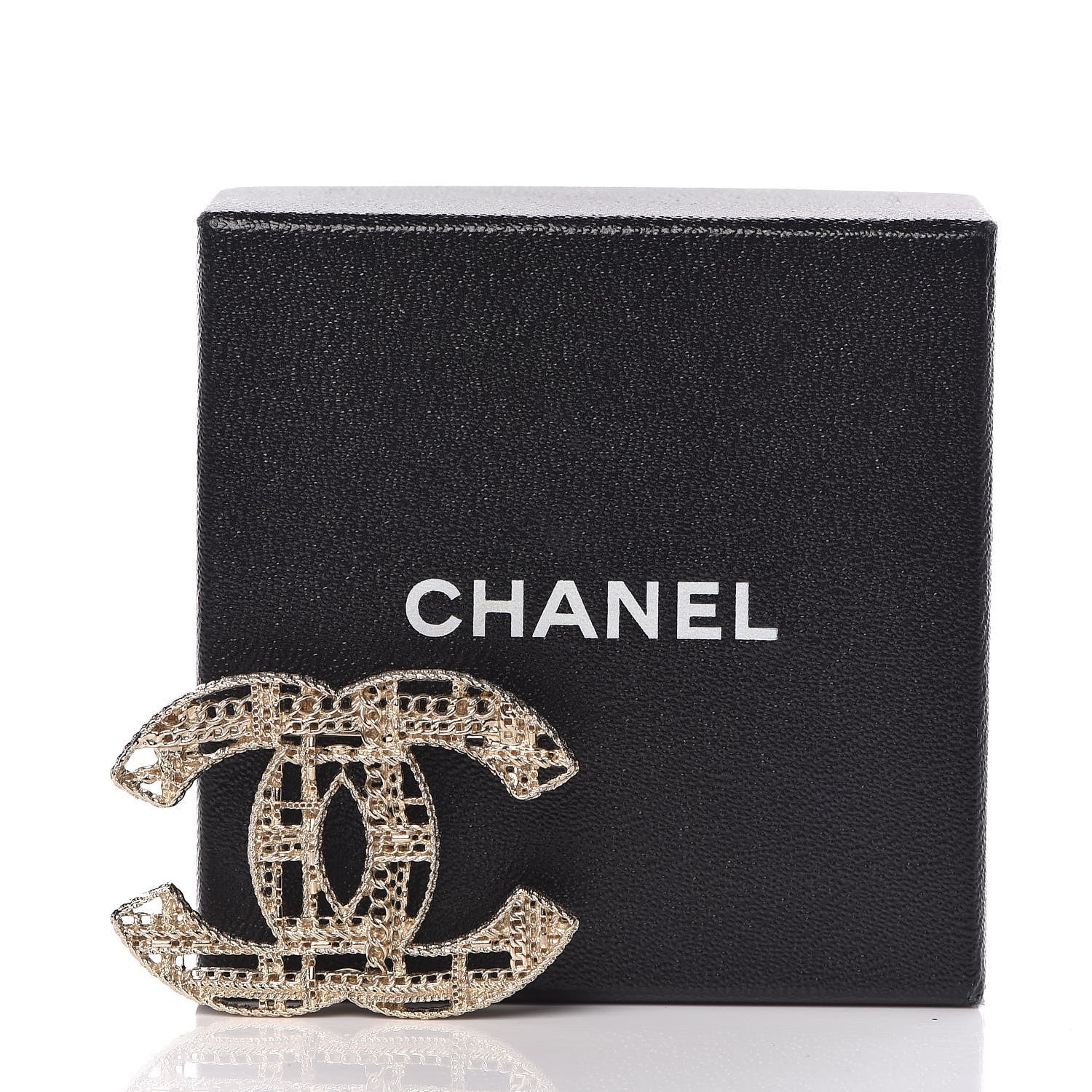Chanel Chain CC Brooch Light Gold 5 of 5