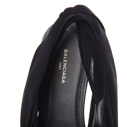Balenciaga Jersey Knife Point-Toe Slingback Flats 37 Black 7 of 9