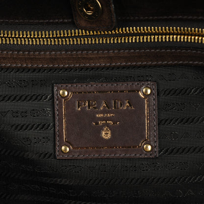 Prada Suede Scamosciato Tote Mogano 6 of 8