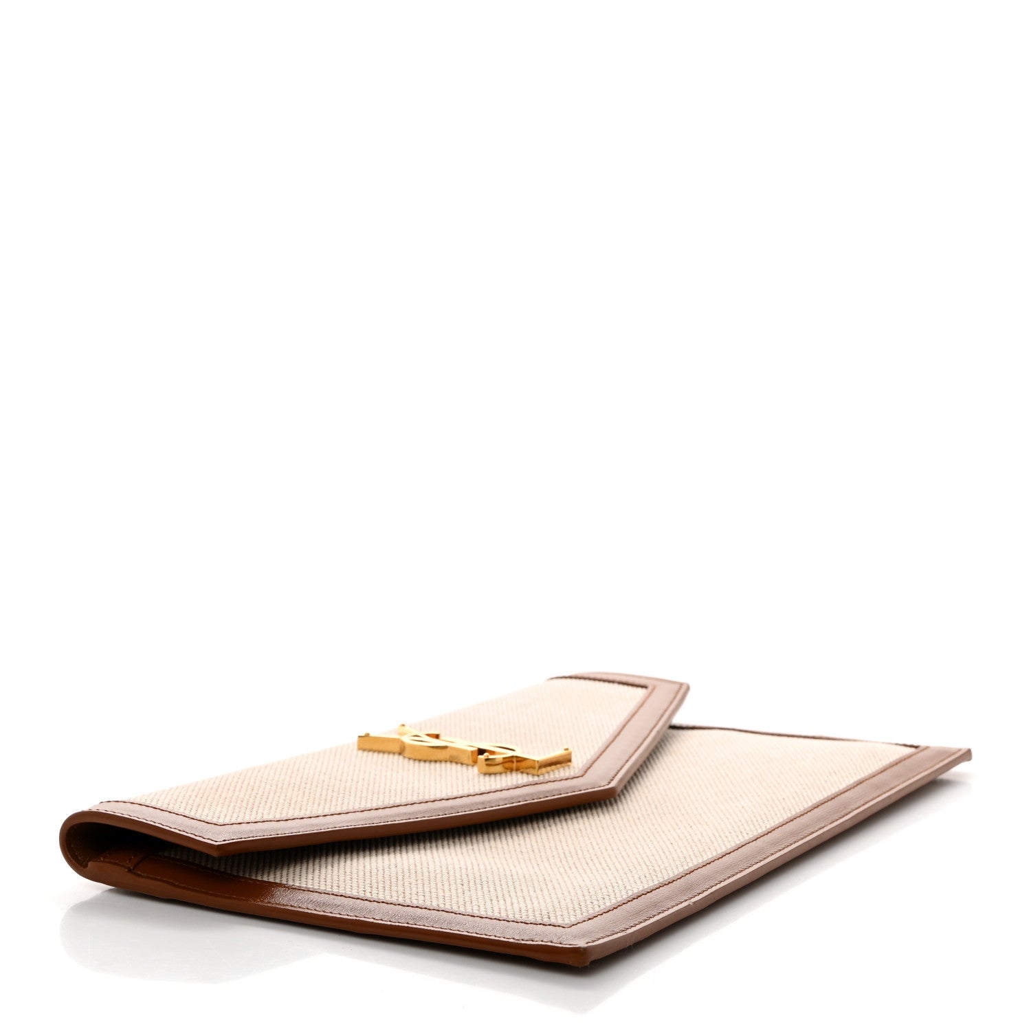 Saint Laurent Canvas Uptown Pouch Natural Beige Brick 4 of 7