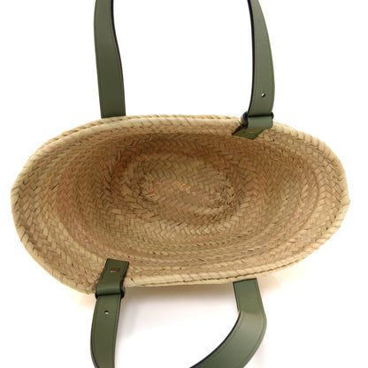 Loewe Raffia Small Basket Tote Bag Natural Green 4 of 8