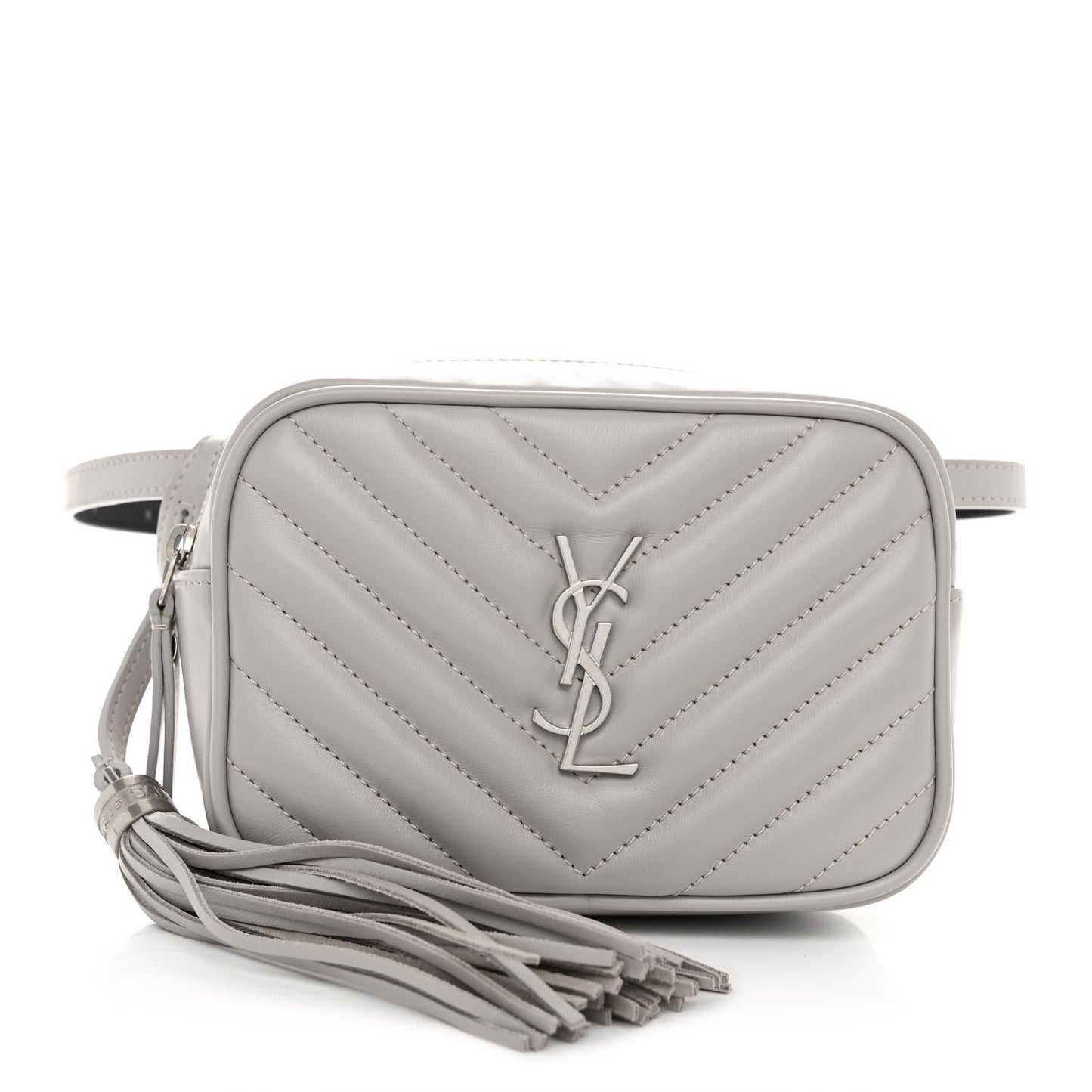 Calfskin Matelasse Monogram Lou Belt Bag Grey