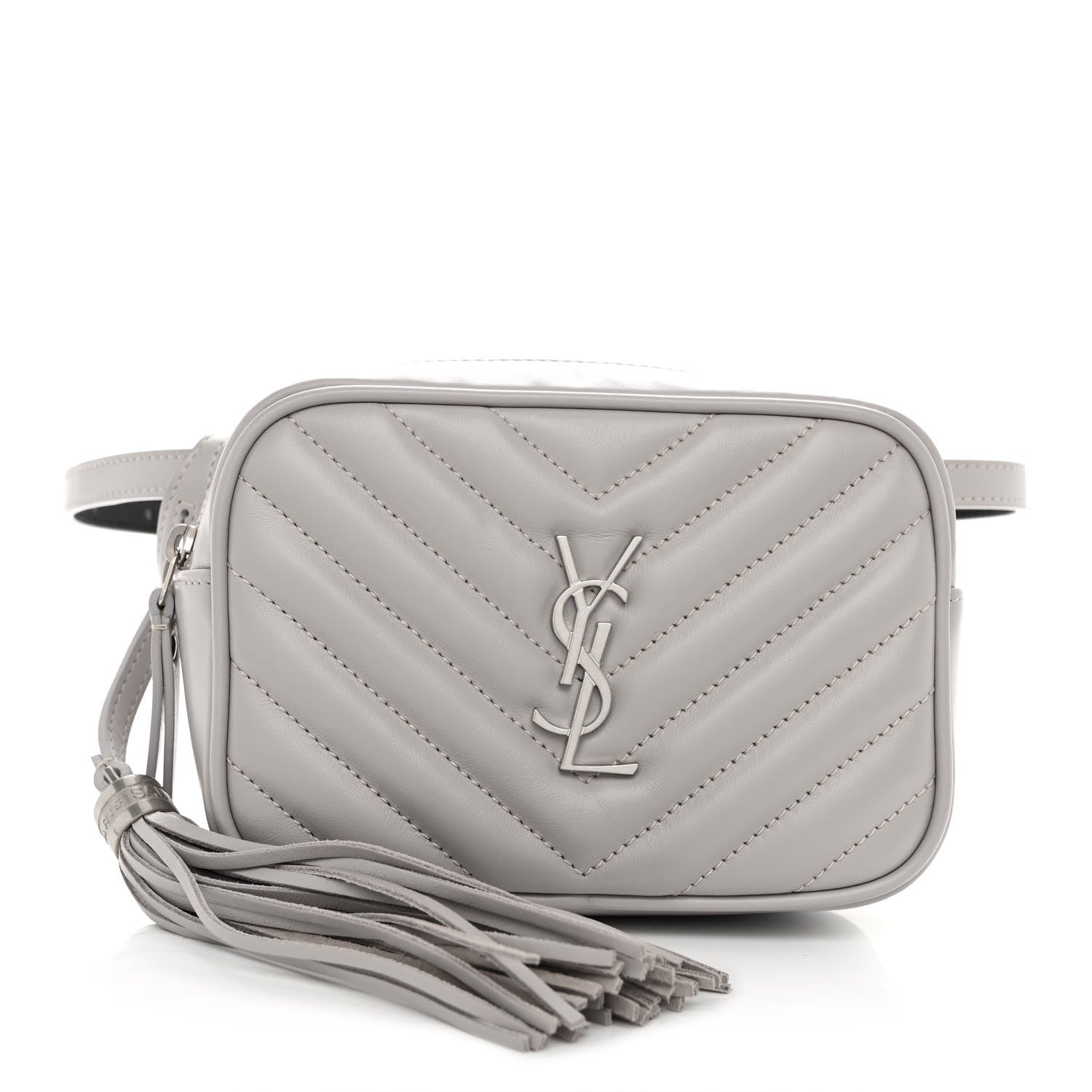 Saint Laurent Calfskin Matelasse Monogram Lou Belt Bag Grey 1 of 10