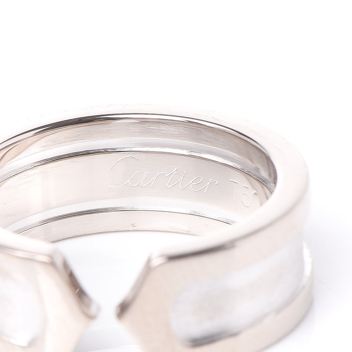 18K White Gold 6.5mm C De Ring 47 4
