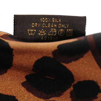 Louis Vuitton Silk Leopard Bandeau Scarf Marron 5 of 5