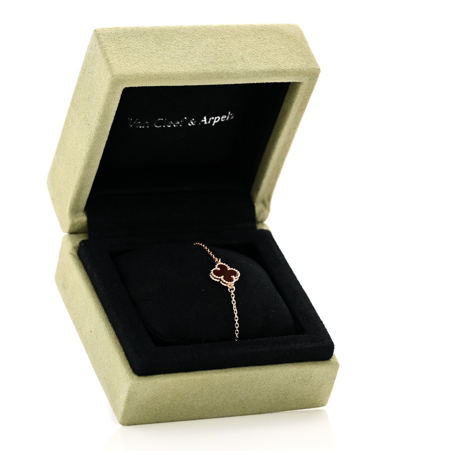 Van Cleef & Arpels 18K Rose Gold Carnelian Sweet Alhambra Bracelet 5 of 5