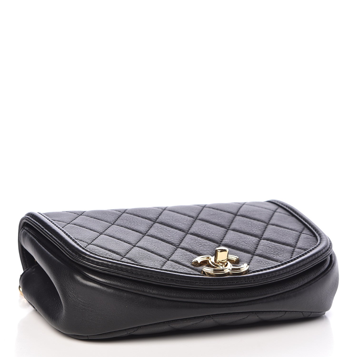 Chanel Calfskin Quilted Small Underline Flap Black 4 of 12