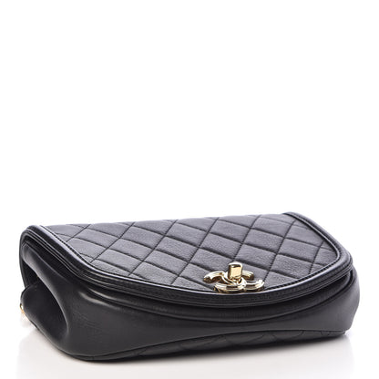 Chanel Calfskin Quilted Small Underline Flap Black 4 of 12