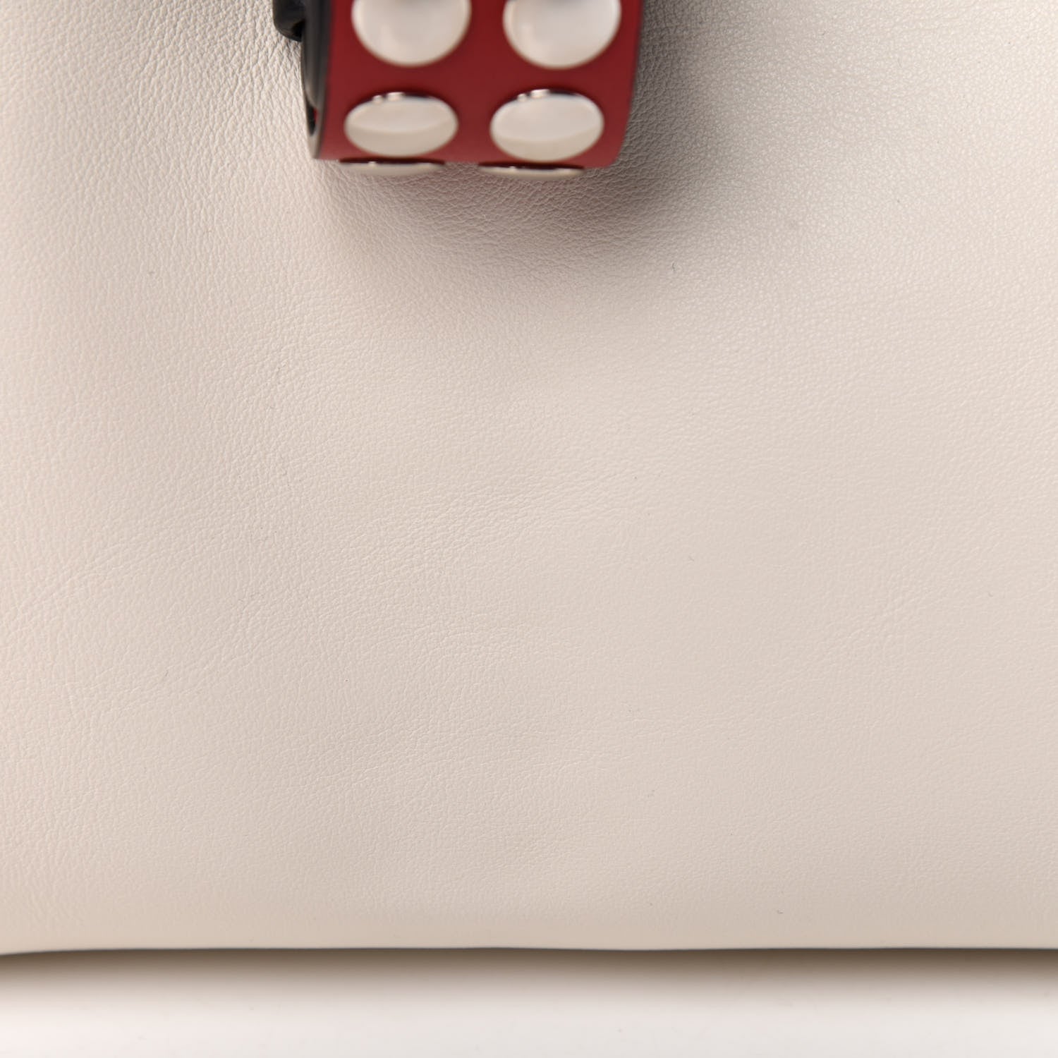 Prada Calfskin Studded Concept Top Handle Bag White 13 of 14