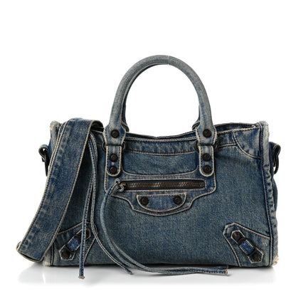 Balenciaga Washed Denim Classic Hardware Small Le City Blue 1 of 11