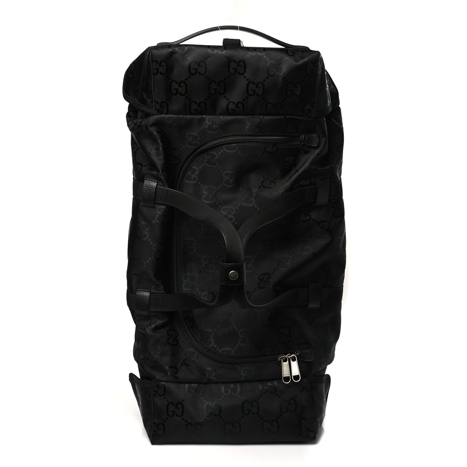 Gucci Econyl Nylon Monogram Off The Grid Rolling Duffle Bag Black 2 of 11
