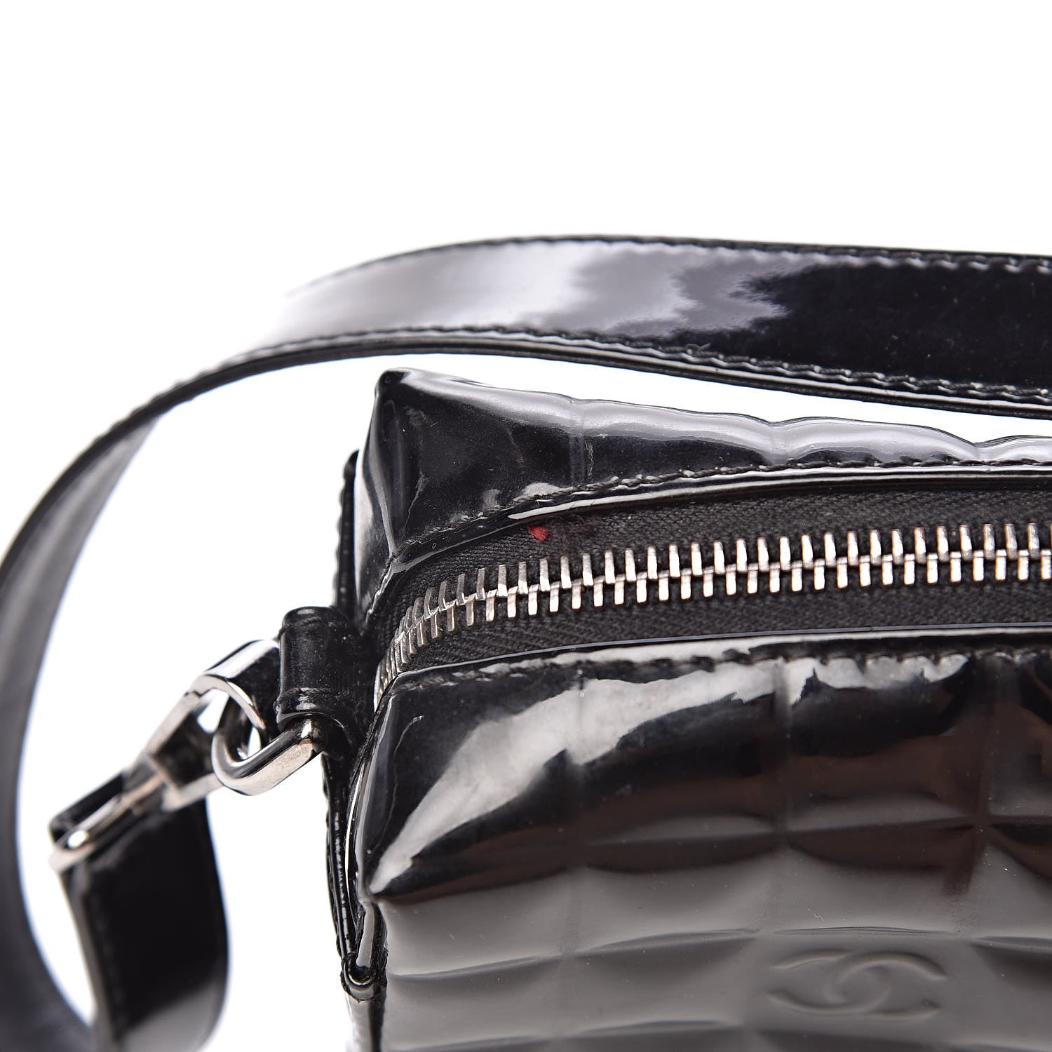Chanel Patent Chocolate Bar Quilted Shoulder Bag Black 9 of 11