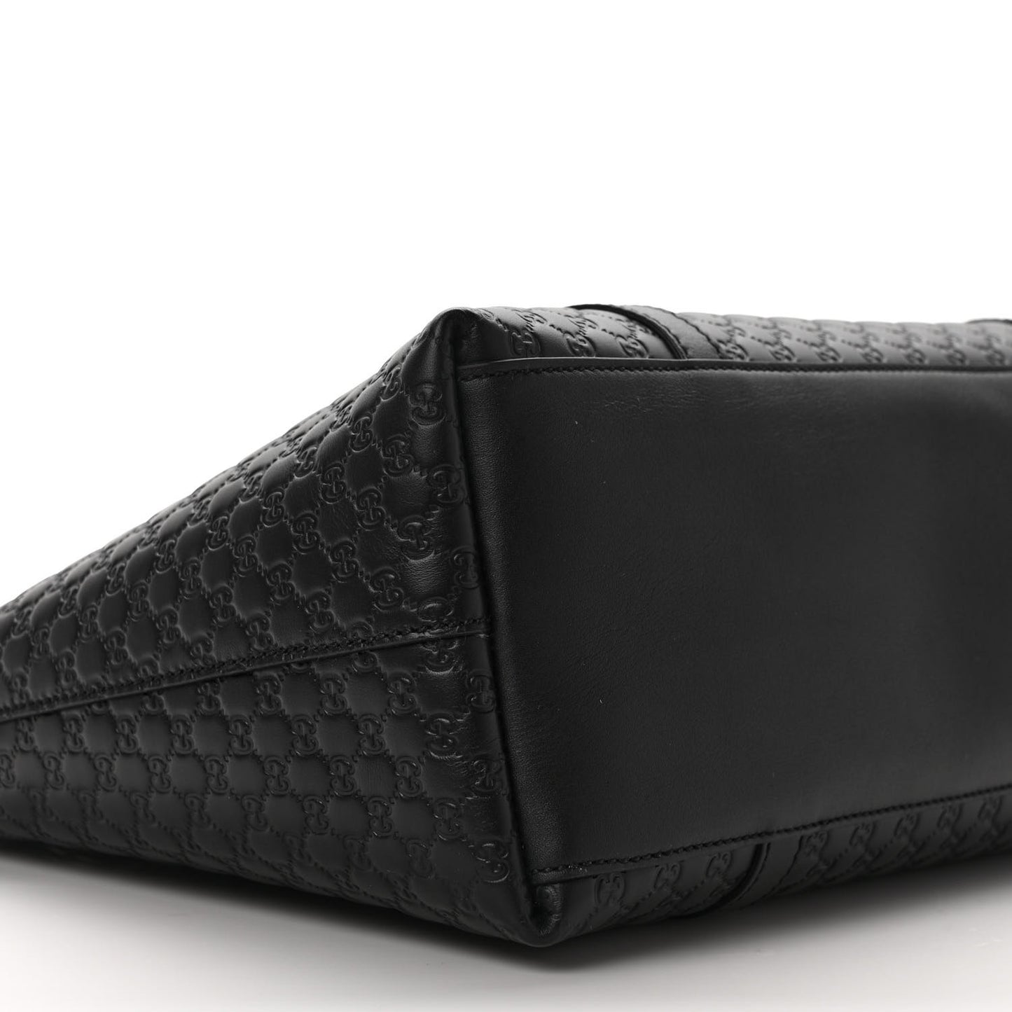 Soft Microguccissima Small Zippered Satchel Black