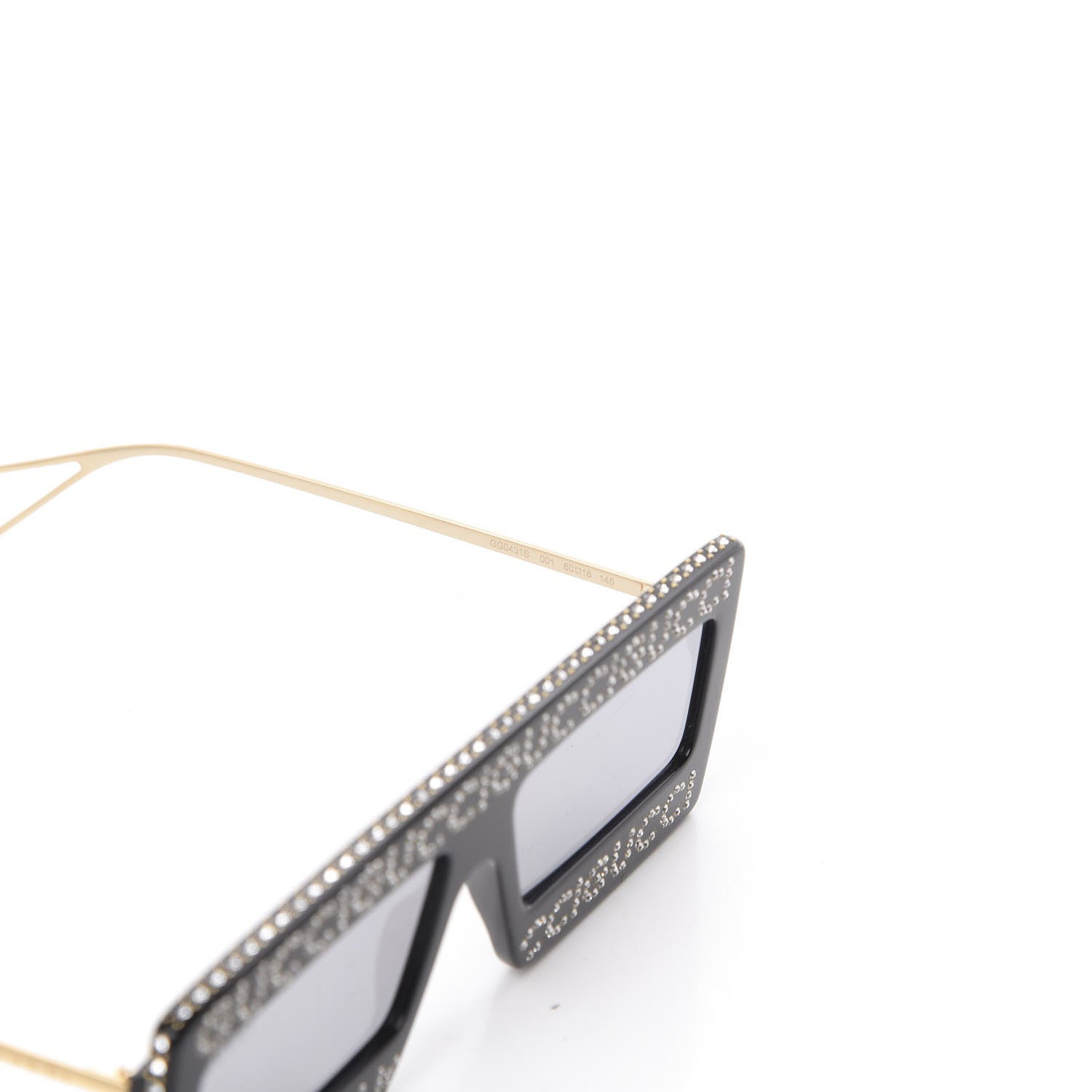 Gucci Acetate Crystal Mask-Frame Sunglasses GG0431S Black 6 of 8