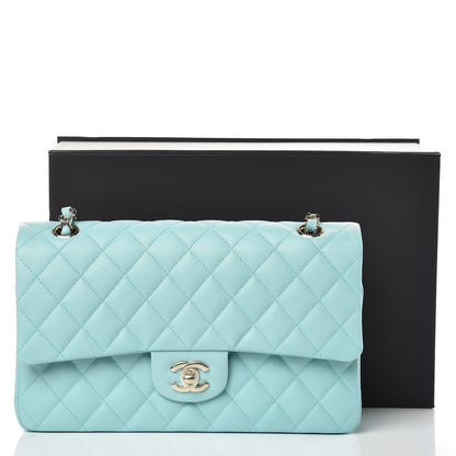 Chanel Caviar Quilted Medium Double Flap Light Blue 10 of 10