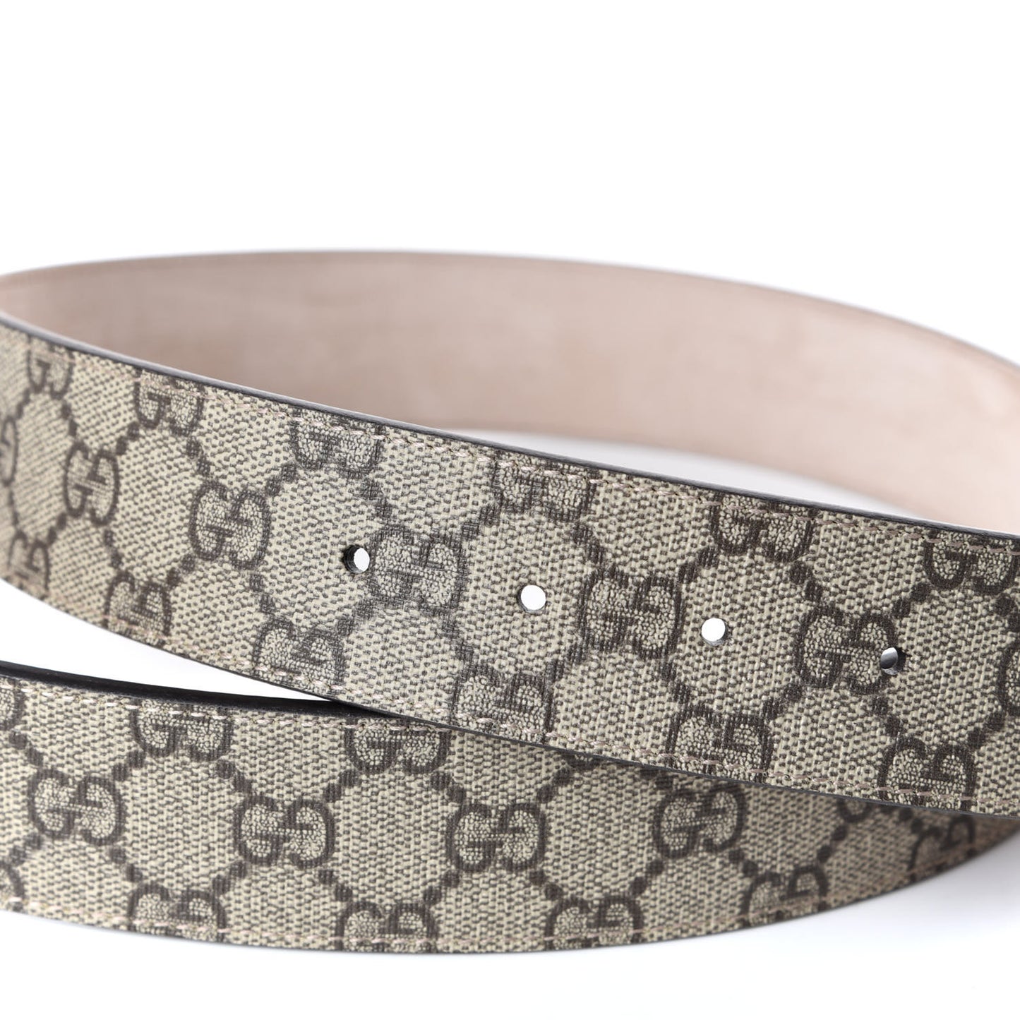 GG Supreme Monogram Selleria Calfskin Interlocking G 40mm Belt 95 38 Beige Ebony Cocoa