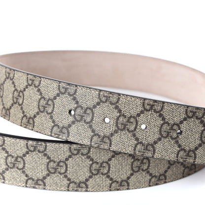 Gucci GG Supreme Monogram Selleria Calfskin Interlocking G 40mm Belt 95 38 Beige Ebony Cocoa 6 of 6