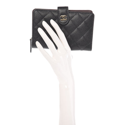 Chanel Caviar Quilted Zipped Pocket Wallet Black 2 of 9