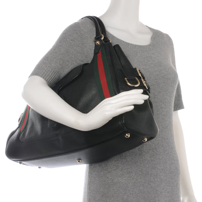 Gucci Leather Medium Web Heritage Shoulder Bag Black 2 of 7